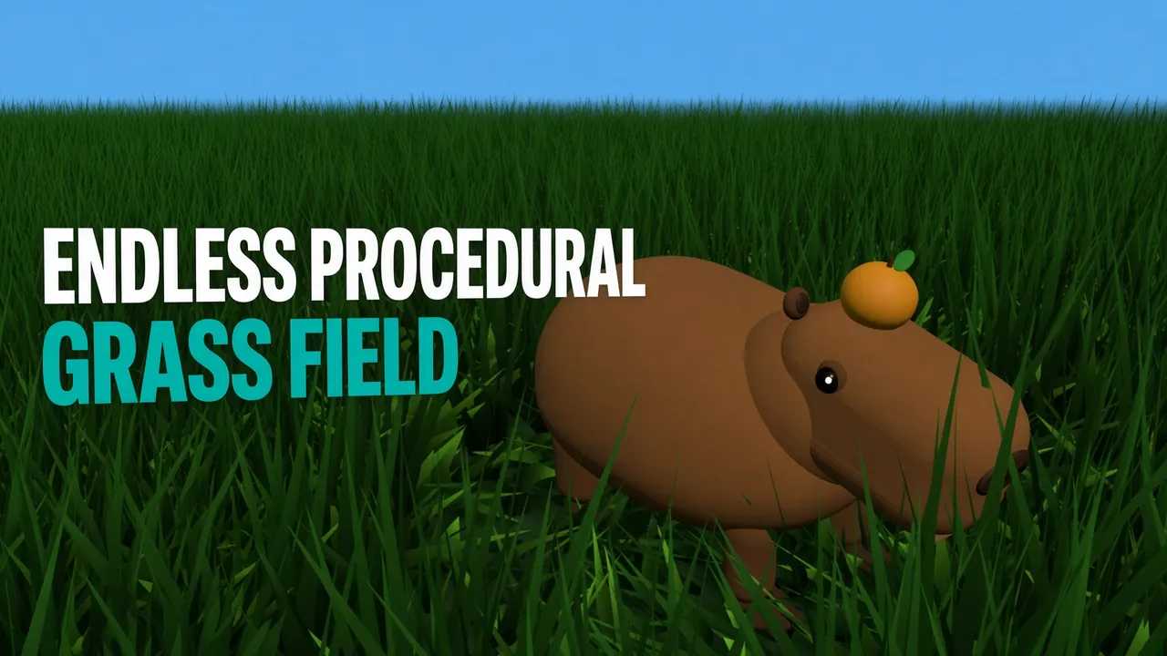 Endless Procedural Grass Field Three.js tutorial