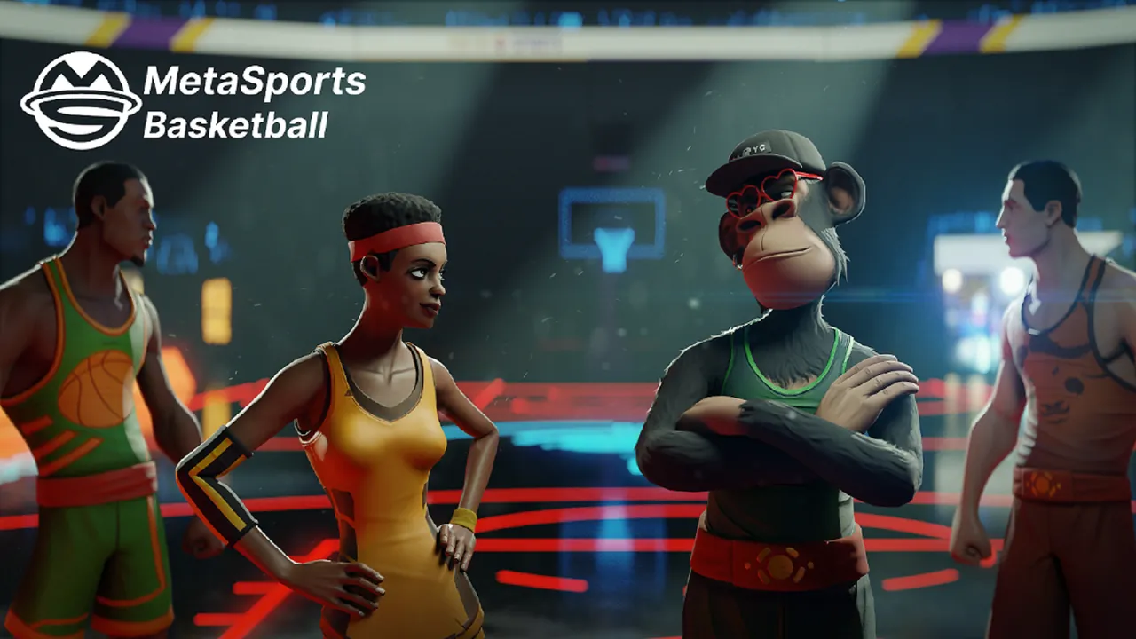 Metasports Basketball players on a 3D court
