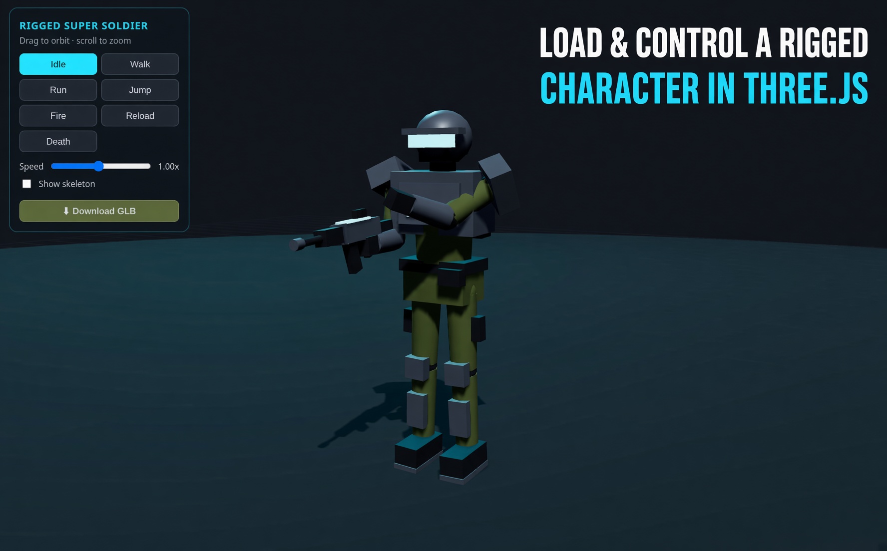 Rigged Character (WASD) Three.js tutorial