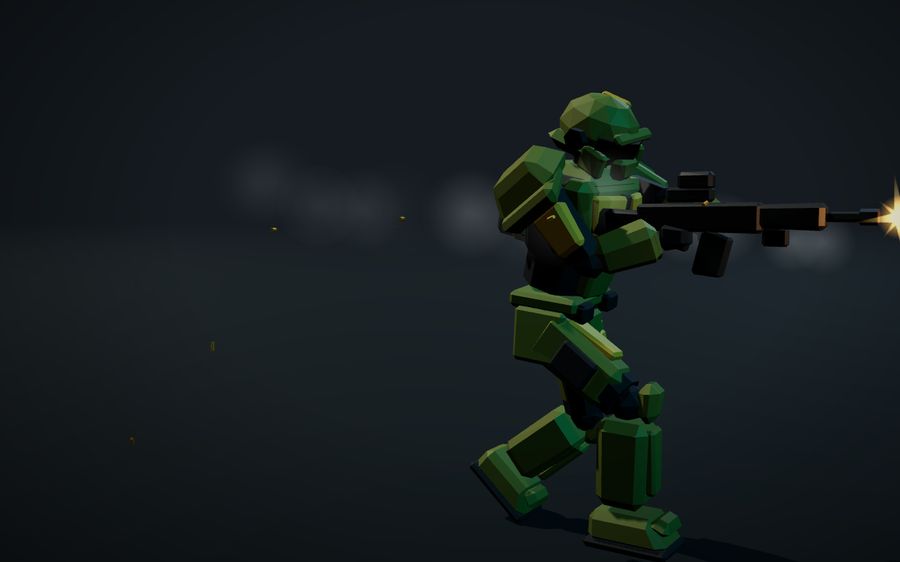 The soldier firing while running