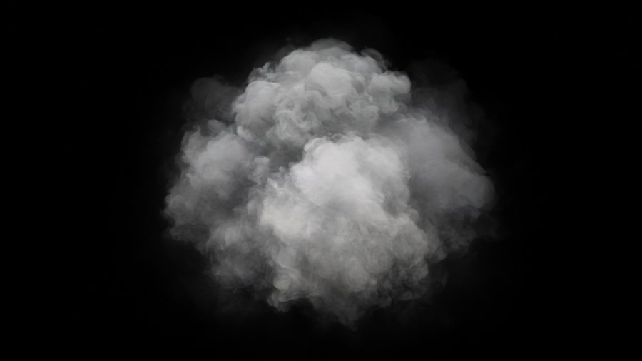 Generated smoke puff on black