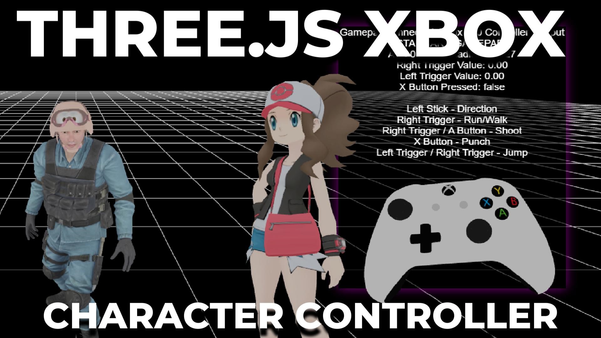 Three.js XBox 3d Game Character Controller Demo