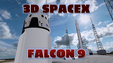 multi-player spacex falcon 9 3d world threejs